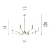 Kichler 52697PN Eight Light Chandelier, Polished Nickel (6)