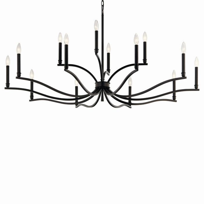 Kichler 52698BK 14 Light Chandelier, Black (2)