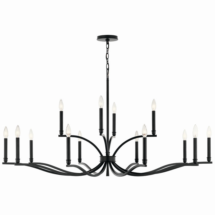 Kichler 52698BK 14 Light Chandelier, Black (4)