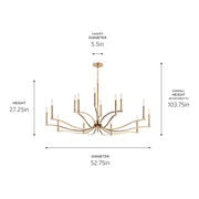 Kichler 52698CPZ 14 Light Chandelier, Champagne Bronze (6)