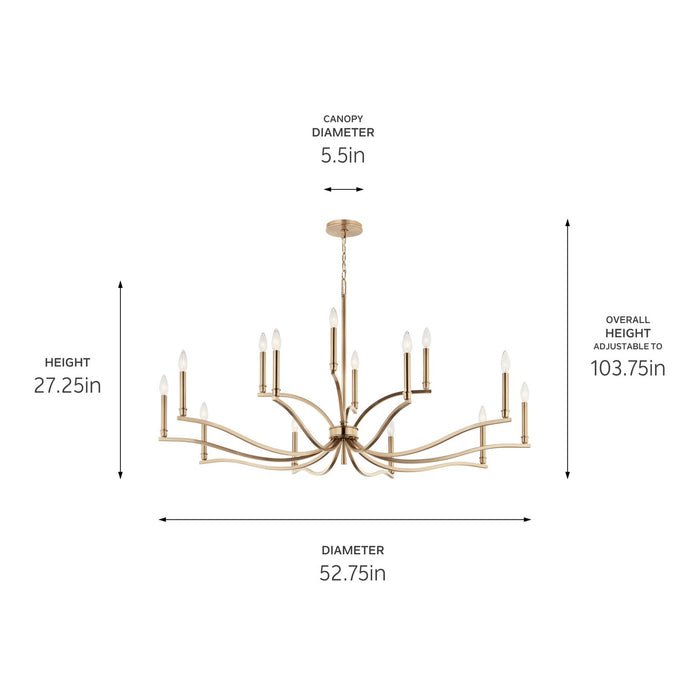 Kichler 52698CPZ 14 Light Chandelier, Champagne Bronze (6)