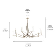 Kichler 52698PN 14 Light Chandelier, Polished Nickel (6)