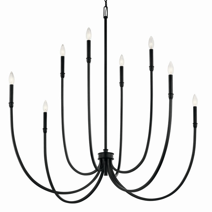 Kichler 52699BK Eight Light Foyer Chandelier, Black (2)