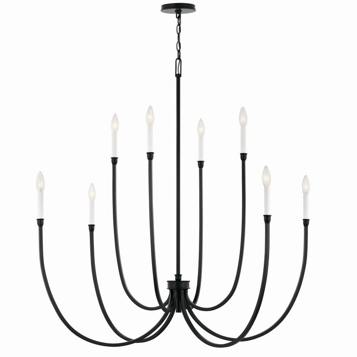 Kichler 52699BK Eight Light Foyer Chandelier, Black (5)