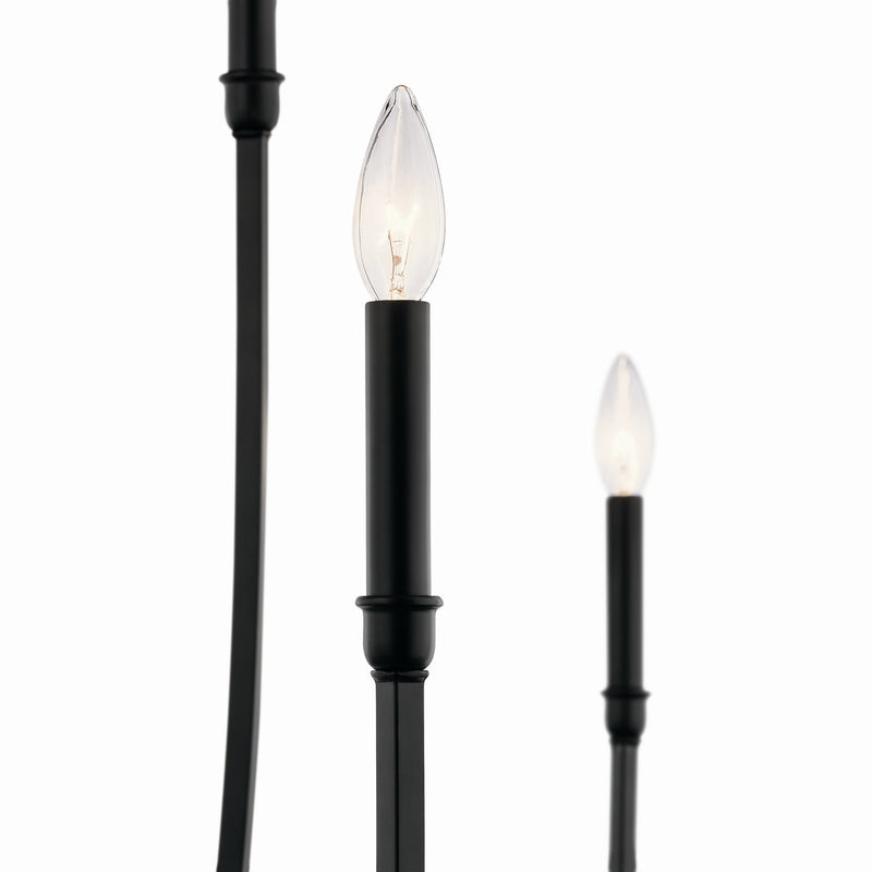 Kichler 52699BK Eight Light Foyer Chandelier, Black (6)