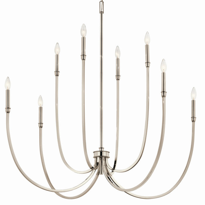 Kichler 52699PN Eight Light Foyer Chandelier, Polished Nickel (2)