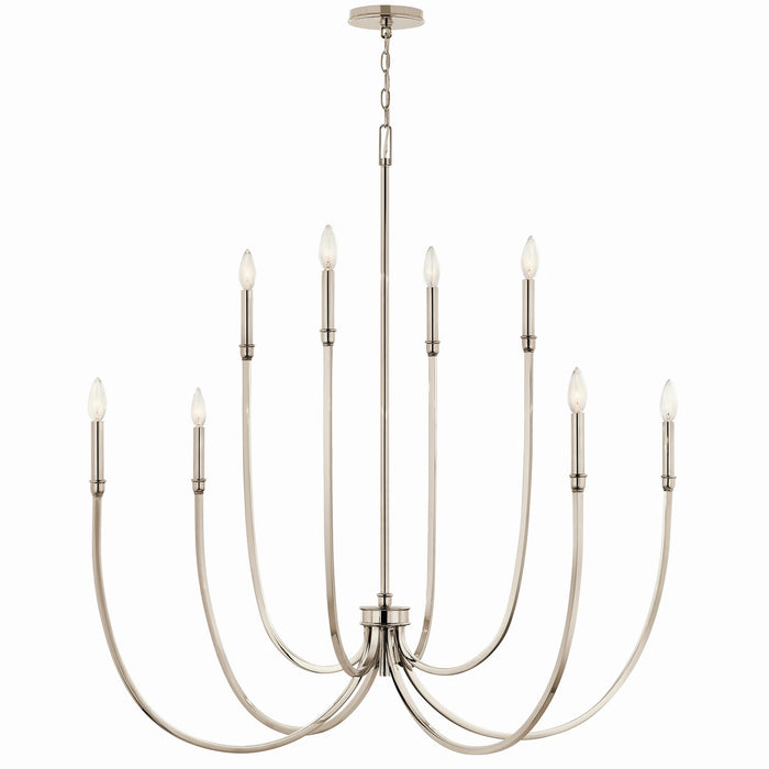 Kichler 52699PN Eight Light Foyer Chandelier, Polished Nickel (3)