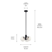 Kichler 52700BK Three Light Chandelier/Semi Flush, Black (5)