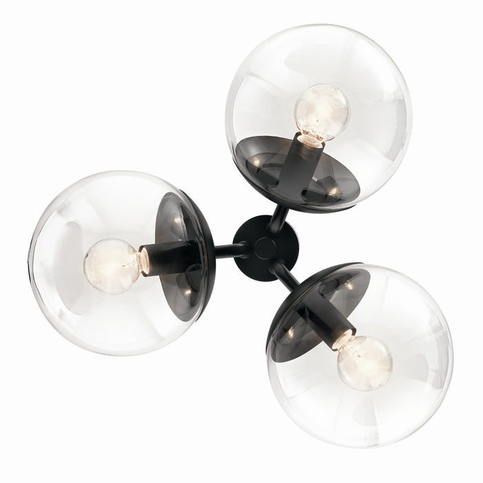Kichler 52700BKCLR Three Light Chandelier/Semi Flush, Black (4)