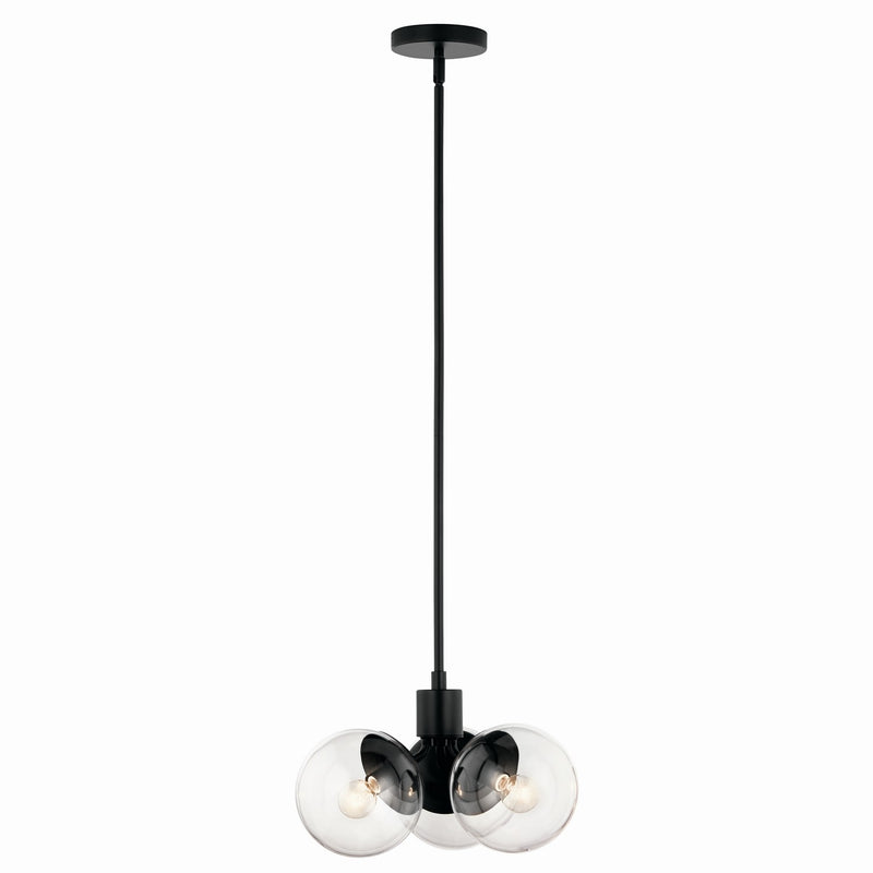 Kichler 52700BKCLR Three Light Chandelier/Semi Flush, Black (5)