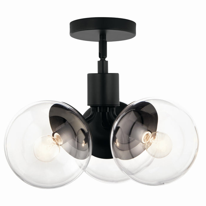 Kichler 52700BKCLR Three Light Chandelier/Semi Flush, Black (6)