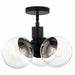 Kichler 52700BKCLR Three Light Chandelier/Semi Flush, Black (6)