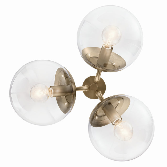 Kichler 52700CPZCLR Three Light Chandelier/Semi Flush, Champagne Bronze (4)