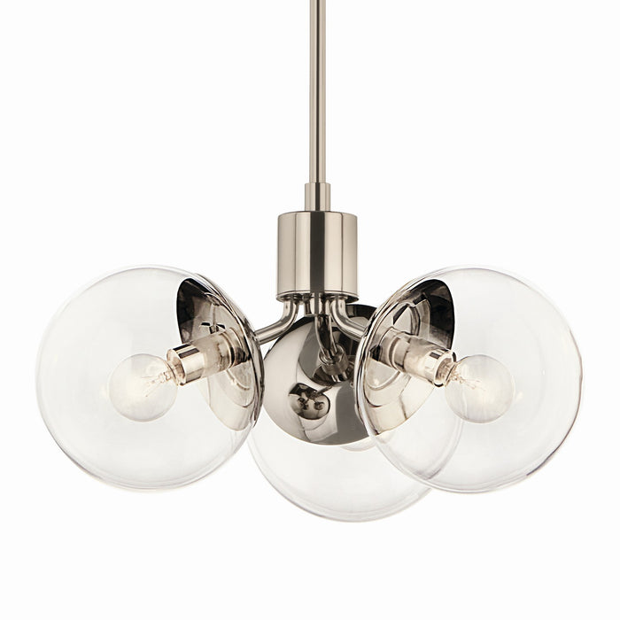 Kichler 52700PNCLR Three Light Chandelier/Semi Flush, Polished Nickel (3)