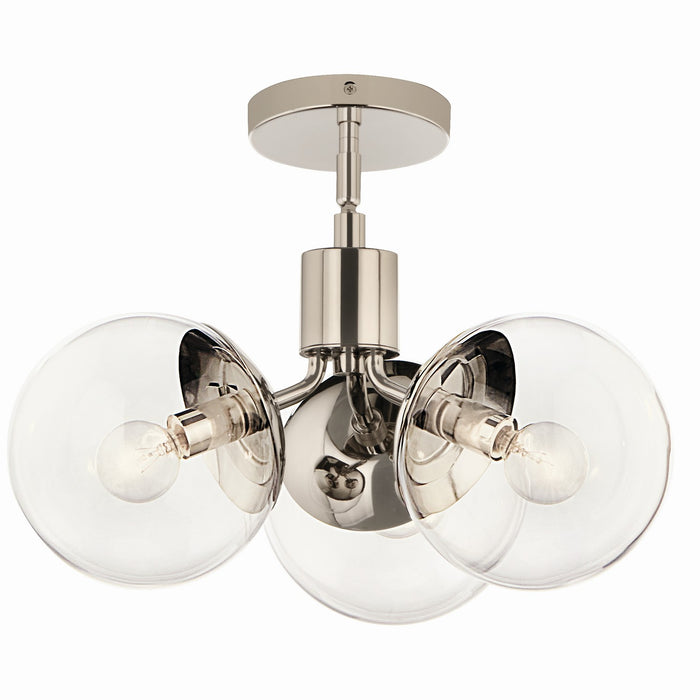 Kichler 52700PNCLR Three Light Chandelier/Semi Flush, Polished Nickel (5)