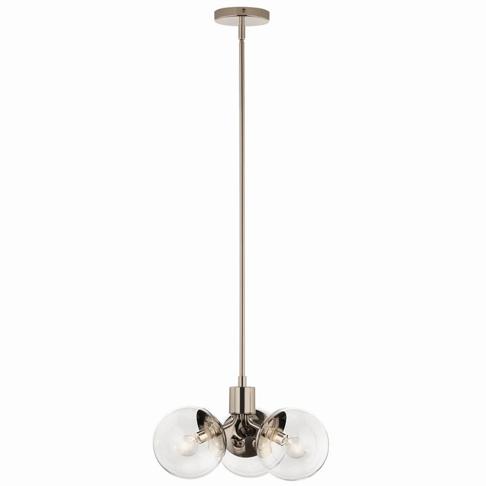 Kichler 52700PNCLR Three Light Chandelier/Semi Flush, Polished Nickel (6)