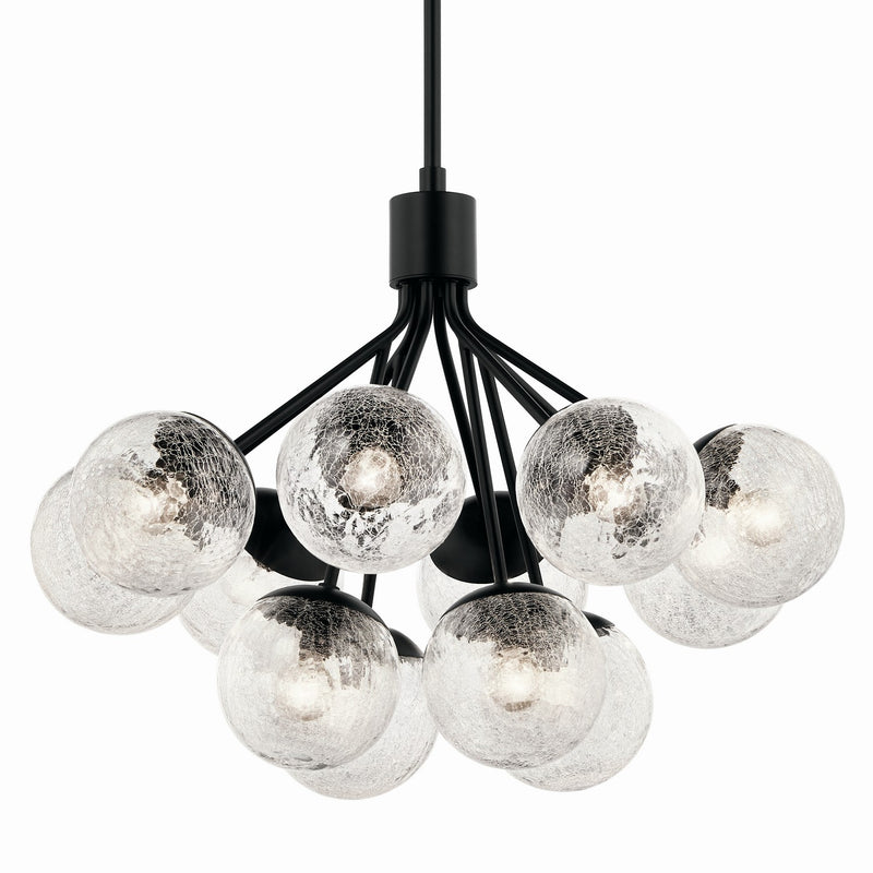 Kichler 52701BK 12 Light Chandelier Convertible, Black (2)