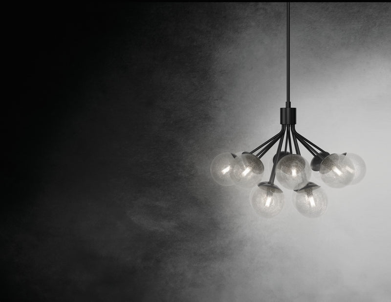 Kichler 52701BK 12 Light Chandelier Convertible, Black (6)