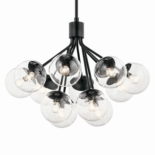 Kichler 52701BKCLR 12 Light Chandelier Convertible, Black (2)