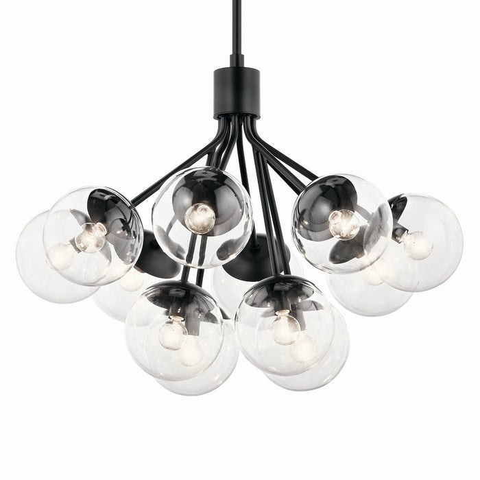Kichler 52701BKCLR 12 Light Chandelier Convertible, Black (2)