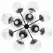 Kichler 52701BKCLR 12 Light Chandelier Convertible, Black (4)