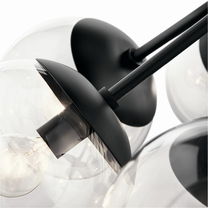 Kichler 52701BKCLR 12 Light Chandelier Convertible, Black (5)