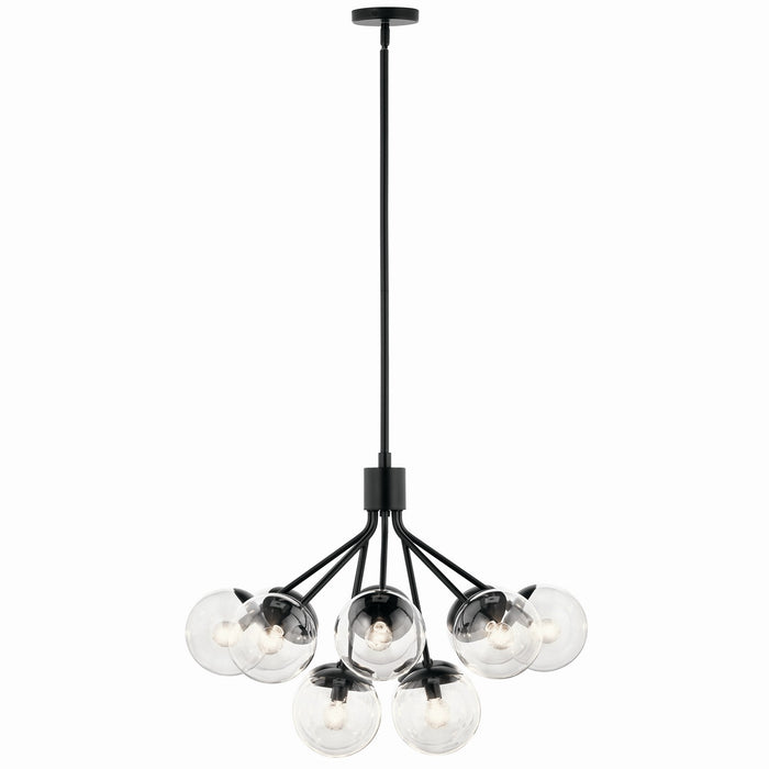 Kichler 52701BKCLR 12 Light Chandelier Convertible, Black (6)