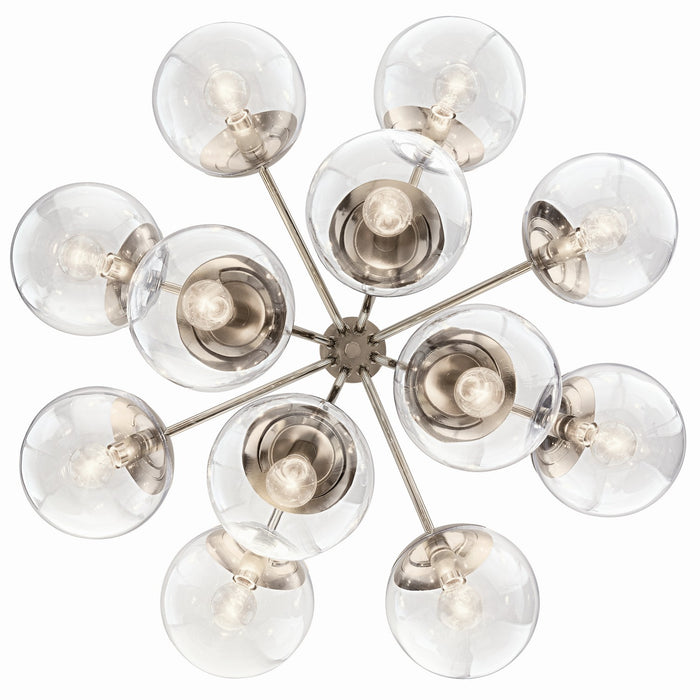 Kichler 52701PNCLR 12 Light Chandelier Convertible, Polished Nickel (4)