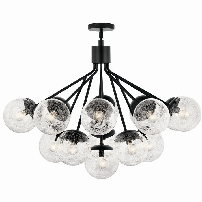 Kichler 52702BK 16 Light Chandelier Convertible, Black (6)