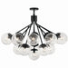 Kichler 52702BK 16 Light Chandelier Convertible, Black (6)