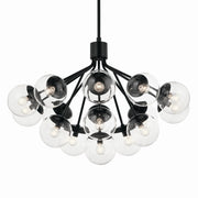 Kichler 52702BKCLR 16 Light Chandelier Convertible, Black (2)