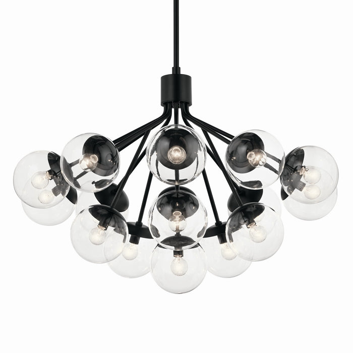 Kichler 52702BKCLR 16 Light Chandelier Convertible, Black (2)