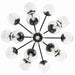 Kichler 52702BKCLR 16 Light Chandelier Convertible, Black (4)