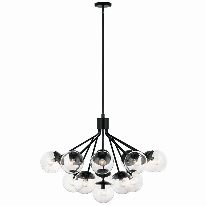 Kichler 52702BKCLR 16 Light Chandelier Convertible, Black (5)