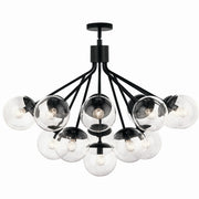 Kichler 52702BKCLR 16 Light Chandelier Convertible, Black (6)
