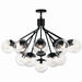 Kichler 52702BKCLR 16 Light Chandelier Convertible, Black (6)
