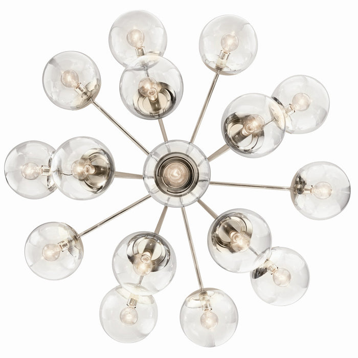 Kichler 52702PNCLR 16 Light Chandelier Convertible, Polished Nickel (4)