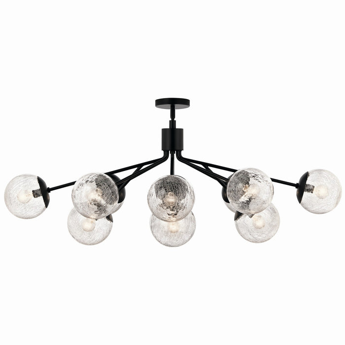 Kichler 52703BK 12 Light Linear Chandelier Convertible, Black (6)