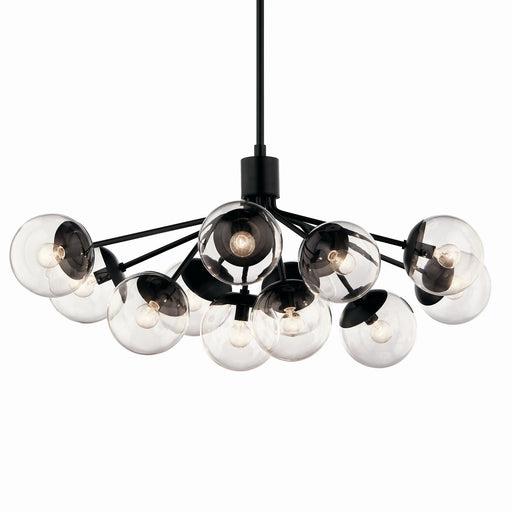 Kichler 52703BKCLR 12 Light Linear Chandelier Convertible, Black (2)