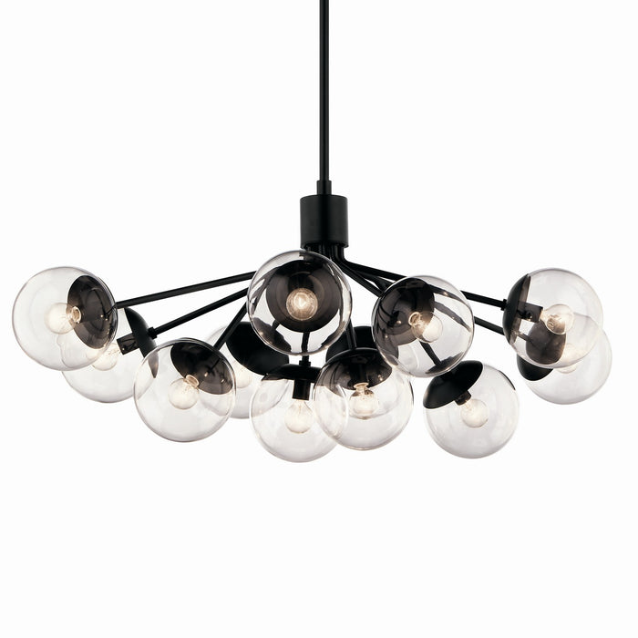 Kichler 52703BKCLR 12 Light Linear Chandelier Convertible, Black (2)