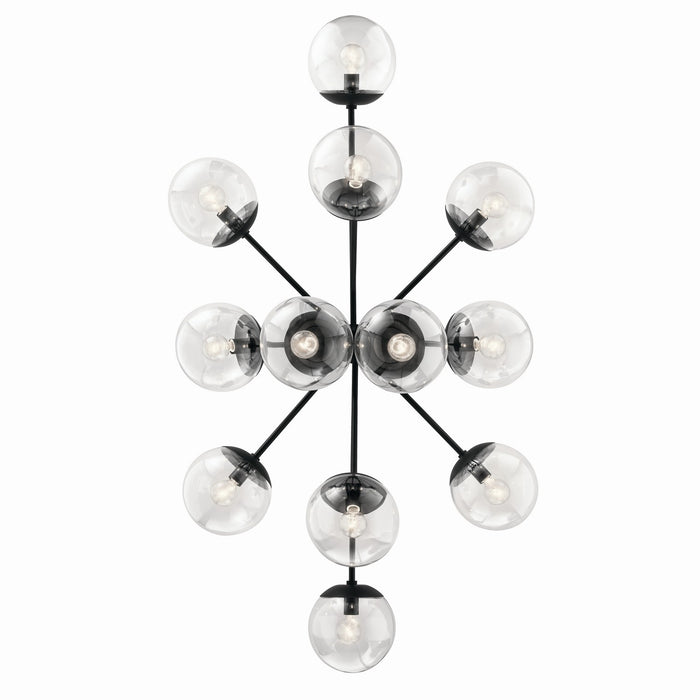 Kichler 52703BKCLR 12 Light Linear Chandelier Convertible, Black (4)