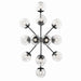 Kichler 52703BKCLR 12 Light Linear Chandelier Convertible, Black (4)