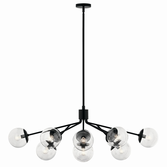 Kichler 52703BKCLR 12 Light Linear Chandelier Convertible, Black (5)