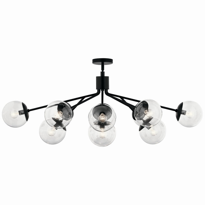Kichler 52703BKCLR 12 Light Linear Chandelier Convertible, Black (6)