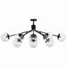Kichler 52703BKCLR 12 Light Linear Chandelier Convertible, Black (6)