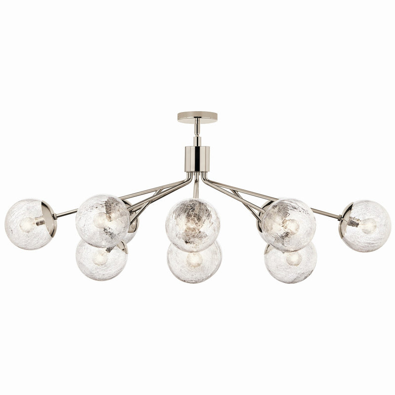 Kichler 52703PN 12 Light Linear Chandelier Convertible, Polished Nickel (6)