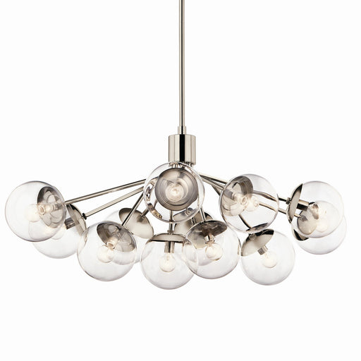 Kichler 52703PNCLR 12 Light Linear Chandelier Convertible, Polished Nickel (2)