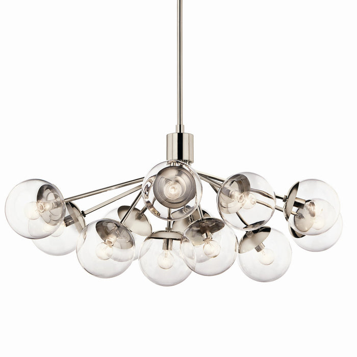 Kichler 52703PNCLR 12 Light Linear Chandelier Convertible, Polished Nickel (2)