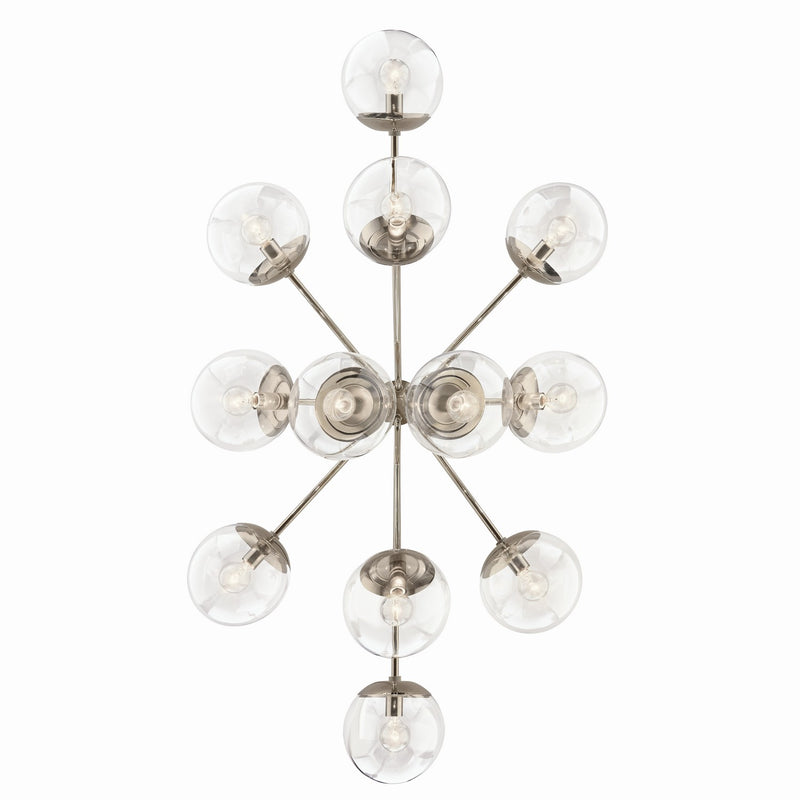 Kichler 52703PNCLR 12 Light Linear Chandelier Convertible, Polished Nickel (4)