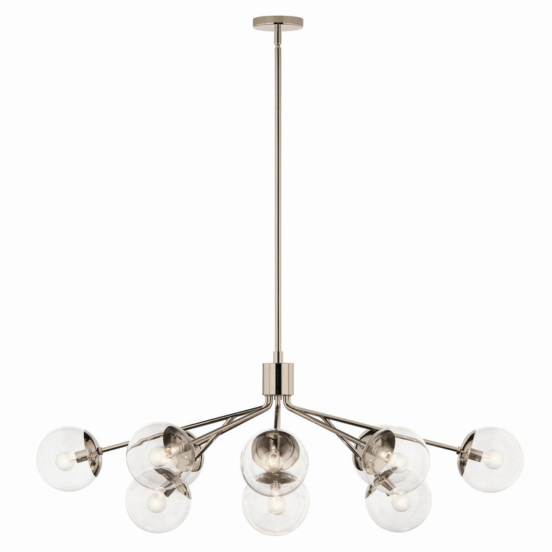 Kichler 52703PNCLR 12 Light Linear Chandelier Convertible, Polished Nickel (5)